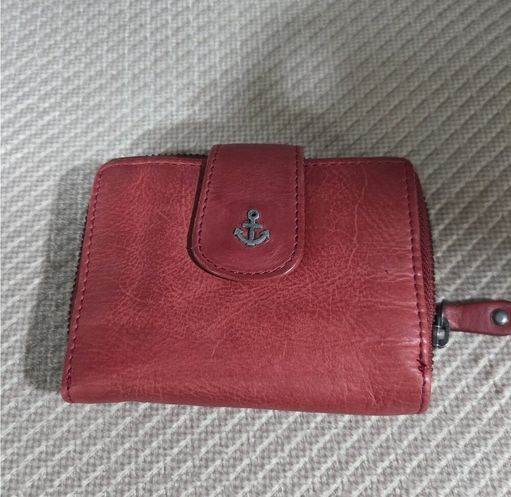 Harbor Second Stella Burgundy Leather RFID Zip Around Wallet New